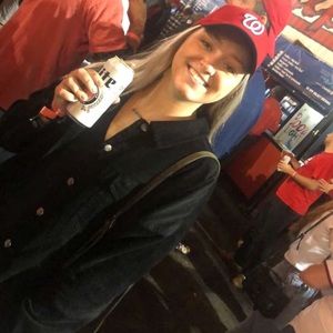 Black corduroy button up jacket, distressed